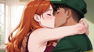 eighteen-year-old hunk courier delivered a package and gratified a lascivious redhead woman
