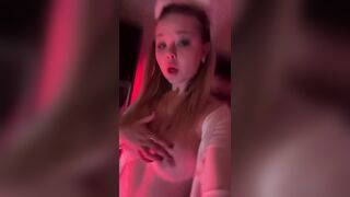 Large breasts bounce as that babe dances slow