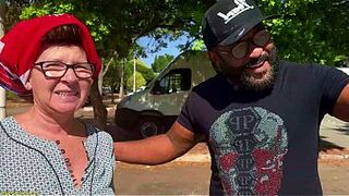large natural breast Older picked up from street for BBC booty screwing