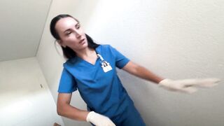 Massage Gone Wild: Brunette hair Crams Her Large Melons In His Face Then Sucks Him Dry