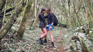 STEPSISTER GOES TO SCREW IN THE FOREST AND GETS CUM ON HER MELONS