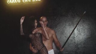 Stepsister loves to bang hard on the pool table at the swingers club