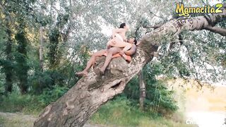 CHICASLOCA - Francesca Di Caprio Breasty Russian Brunette hair Sexy Interracial Sex in the Woods