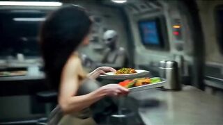 The Dinner Staring The Large Eyed Woman (AI Generated)