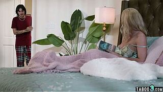 Breasty golden-haired cougar stepmom drilled hard by her stepsons boyfrend