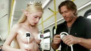 AI Generated Elf Princess Milked & Creampied in Public Bus Ride