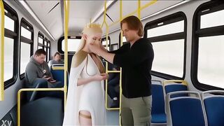 AI Generated Elf Princess Milked & Creampied in Public Bus Ride