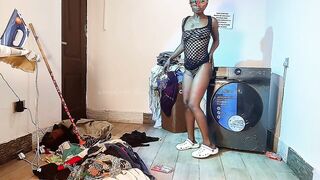 Ironing for your spouse during the time that that guy watches me...my madam is out!