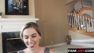 Sexually excited Stepsister Swallows Stepbrother's Load To Keep Their Indecent Secret From Parents