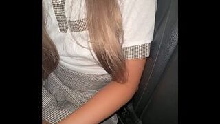 Public sex in the car! They bang a breasty schoolgirl in the car whilst that babe's still in her uniform after picking her up from school!