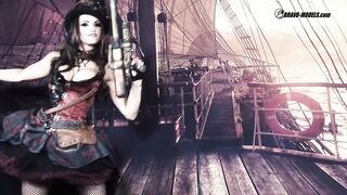 400 Barbara Bieber as Pirate Angel in Ship Cosplay Steampunk Dress
