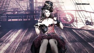 400 Barbara Bieber as Pirate Angel in Ship Cosplay Steampunk Dress