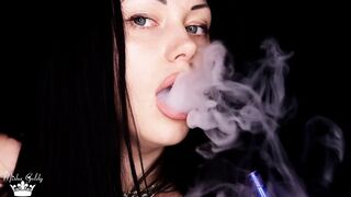 Carnal smokin' & lip fetish & lipstick tease