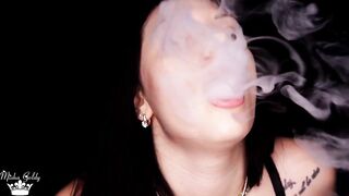 Carnal smokin' & lip fetish & lipstick tease