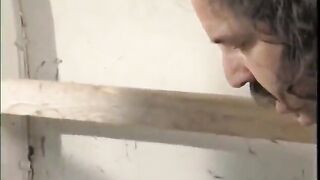 Cute blond likes sucking white hunk's weenie in the back of a van