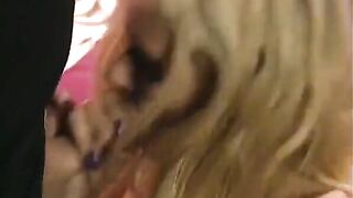 Lustful fucker rubs her clit previous to jerking off and sucking her ally's wang