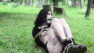 Punk Bitch fastened and used in the Graveyard