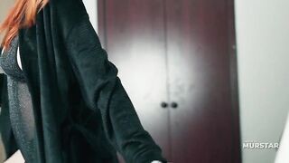 Redheaded Stepmother Catches Her Own Reflection Masturbating to Erotic Fiction - That Forbidden Night Changed Anything