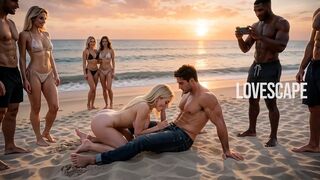 Blond Sucks Dick On The Beach (AI)