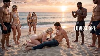 Blond Sucks Dick On The Beach (AI)