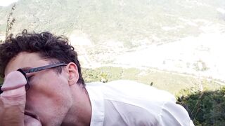 I was climbing a mountain, but I met a str8 stud with a large wang. I've conquered this peak