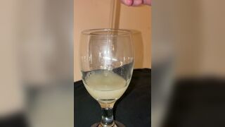 Treating my own cum loads like a good wine (slow motion)