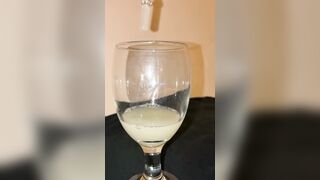 Treating my own cum loads like a good wine (slow motion)