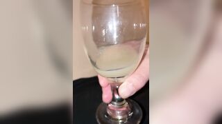 Treating my own cum loads like a good wine (slow motion)