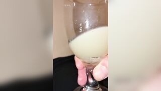 Treating my own cum loads like a good wine (slow motion)