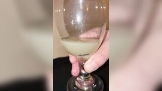 Treating my own cum loads like a good wine (slow motion)