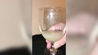 Treating my own cum loads like a good wine (slow motion)