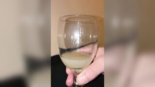 Treating my own cum loads like a good wine (slow motion)