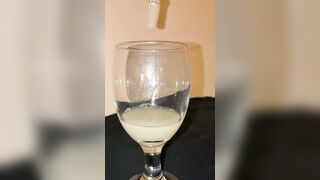Treating my own cum loads like a good wine (slow motion)