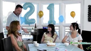 Birthday Twist Family Tryst - Annie King, Remi Raw, Julia James, Jack Vegas