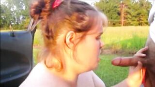 Caught Sucking Schlong & Taking Cum Facial Stripped In Public