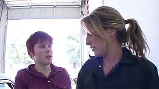 Kara Price And Lily Cade Bang Every Other At The Mechanic's Garage.