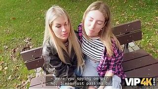 VIP4K. Hunter pick up and drilled the lesbian babes. Compilation POV movie scene