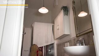 I crampie her booty in the baths after a shower vaginal and anal until make her squirt amateur