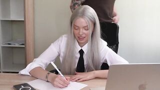 Strict Teacher Sam Garro Screws His Hot Student Ashby Winter on the Desk
