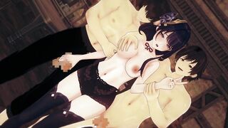 【Genshin Impact Raiden Shogun #03】group-sex CG Manga Animation.(Fingering,tugjob,fellatio,sex)