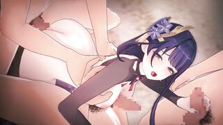 【Genshin Impact Raiden Shogun #03】group-sex CG Manga Animation.(Fingering,tugjob,fellatio,sex)