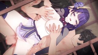 【Genshin Impact Raiden Shogun #03】group-sex CG Manga Animation.(Fingering,tugjob,fellatio,sex)