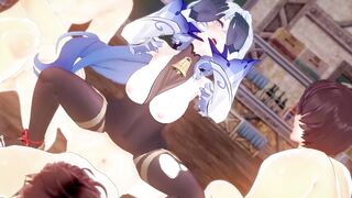 【Genshin Impact Ganyu #03】group sex CG Comics Animation.(Fingering,tugjob,fellatio,sex)