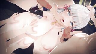 【Genshin Impact Kamisato Ayaka】group-sex CG Comics Animation.(Fingering,tugjob,oral-job,sex)