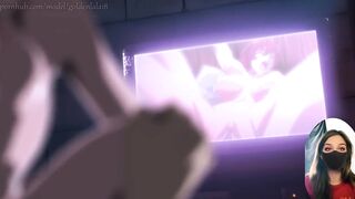 Nobara likes getting banged during the time that watching porn on the projector
