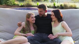 FFM 3some: From One Vagina Str8 into the Other’s Throat, Balls-Unfathomable Sucking & Cum on Their Cute Faces