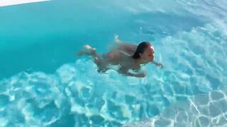 Marvelous Monika Fox Swims Nude in Pool in Glamorous Place!