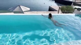 Marvelous Monika Fox Swims Nude in Pool in Glamorous Place!