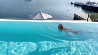 Marvelous Monika Fox Swims Nude in Pool in Glamorous Place!
