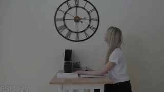 Sexy Sex in the College Screwing a Hawt Slim Golden-haired Cutie